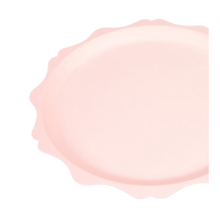 Pink Decorative Edge Compostable Small Appetizer Plates