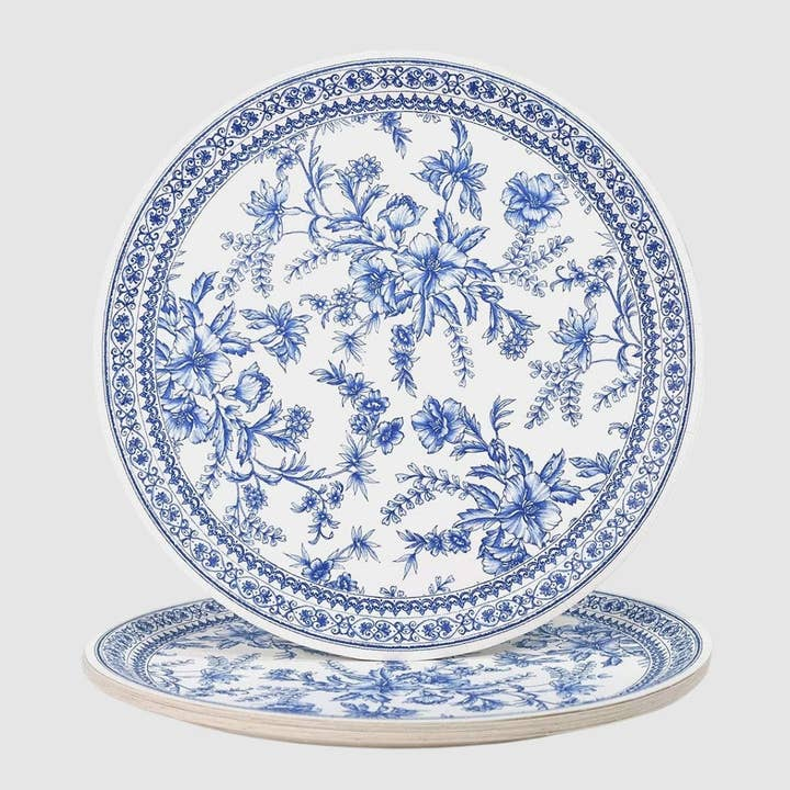 Blue French Toile Large Plate