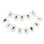 White and Black Adventure Happy Birthday Banner