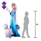 Blue Elsa balloon with snowflake shapes for Frozen birthday from Parte Haus party supply store in Bethesda MD