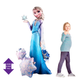 Blue Elsa balloon with snowflake designs for Frozen birthday theme from Parte Haus party supply store in Bethesda MD
