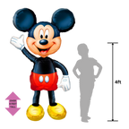 Red black and yellow Mickey Mouse balloon shaped like a cartoon character for kids birthday from Parte Haus party supply store in Bethesda MD
