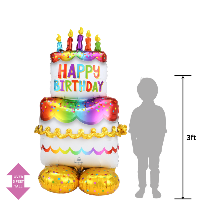 Life-Size Birthday Cake Foil Balloon, Giant