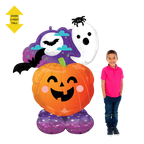 Orange and purple Halloween inflatable balloon with pumpkin ghost bats from Parte Haus party supply store in Bethesda MD
