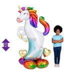 Rainbow unicorn inflatable balloon for birthday from Parte Haus party supply store in Bethesda Maryland