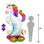 Rainbow unicorn foil balloon with gold horn birthday theme from Parte Haus party supply store in Bethesda MD