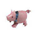 Pink pig balloon with blue scarf birthday decoration from Parte Haus party supply store in Bethesda MD