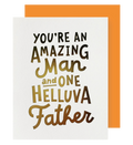 white and gold Father's Day card with bold lettering for dad from Parte Haus party supply store in Bethesda Maryland