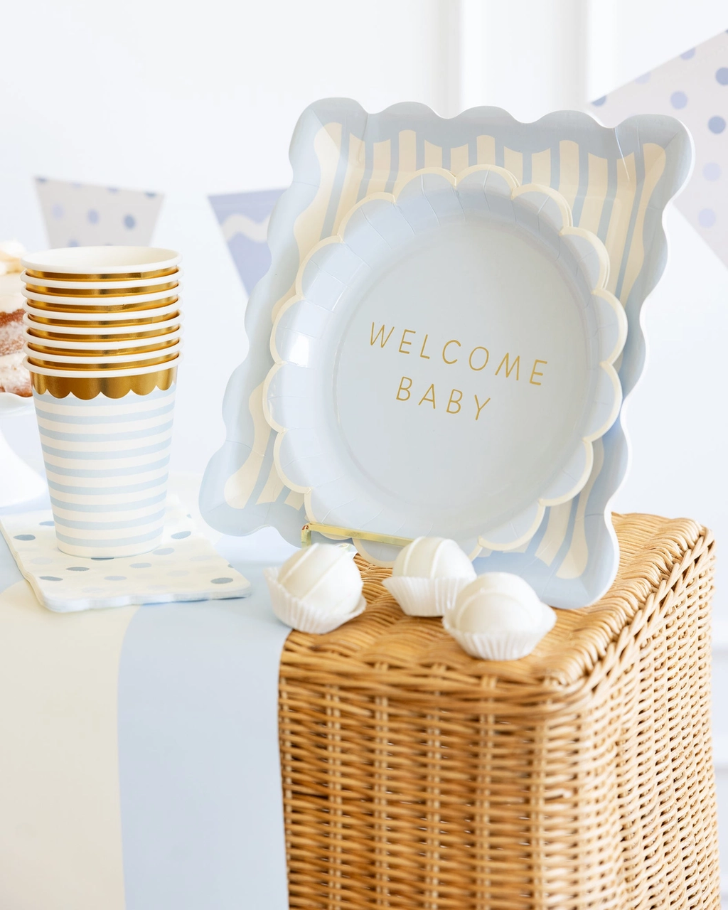 Baby Blue Polka Dot Dinner Napkins