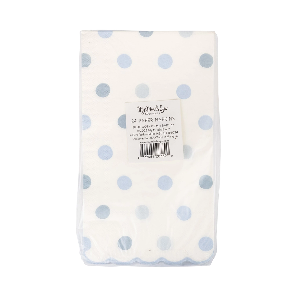 Baby Blue Polka Dot Dinner Napkins