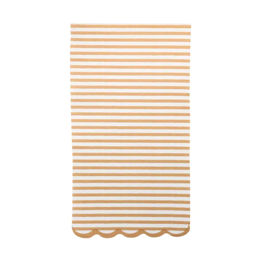 Brown Striped Scallop Edged Guest Napkins
