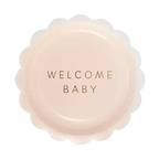 Pink Welcome Baby Large Dinner Plate