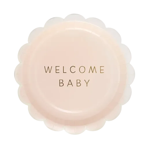 Pink Welcome Baby Large Dinner Plate