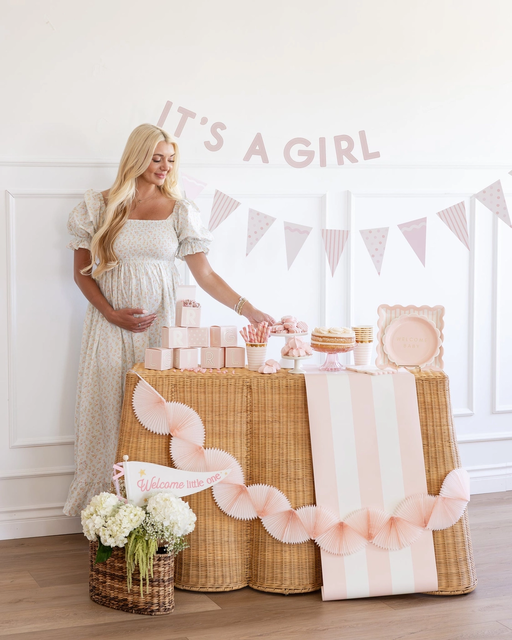 Pink Welcome Baby Large Dinner Plate