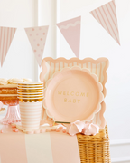 Pink Welcome Baby Large Dinner Plate