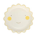 Yellow Smiling Sun Scalloped Large Dinner Plate