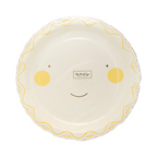 Yellow Smiling Sun Scalloped Large Dinner Plate