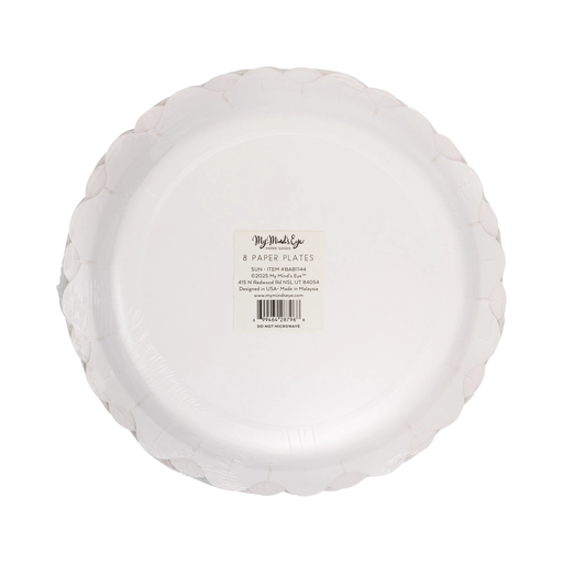 Yellow Smiling Sun Scalloped Large Dinner Plate