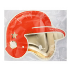 Red and Gold Baseball Helmet Shape Large Dinner Plates