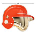 Red and Gold Baseball Helmet Shape Large Dinner Plates