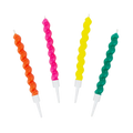 orange pink yellow green twisted birthday candles for celebrations from Parte Haus party supply store in Bethesda MD