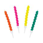 orange pink yellow green twisted birthday candles for celebrations from Parte Haus party supply store in Bethesda MD