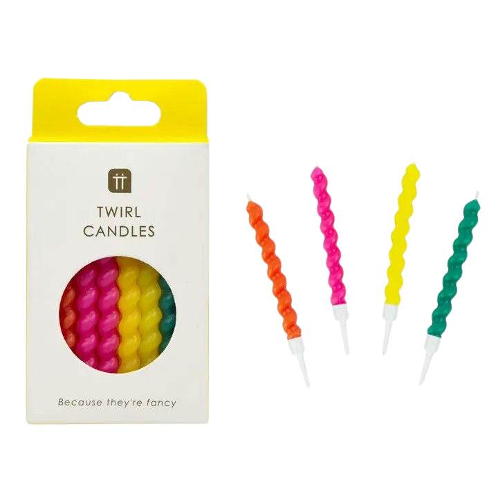Rainbow Twisted Birthday Candles