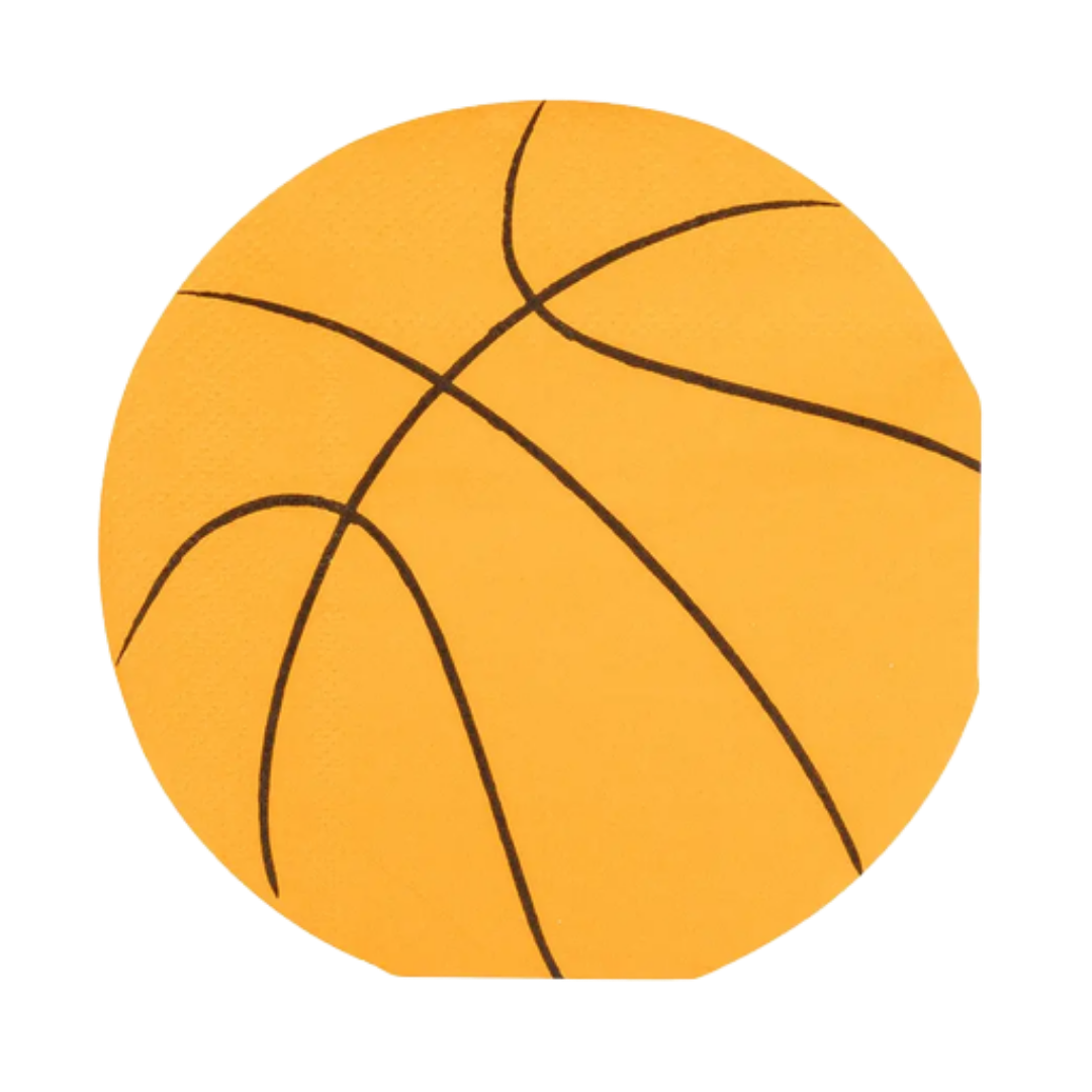 Orange Basketball Shaped Cocktail Napkins