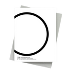 White and black minimalist greeting card with bold circle design birthday theme from Parte Haus party supply store in Bethesda MD