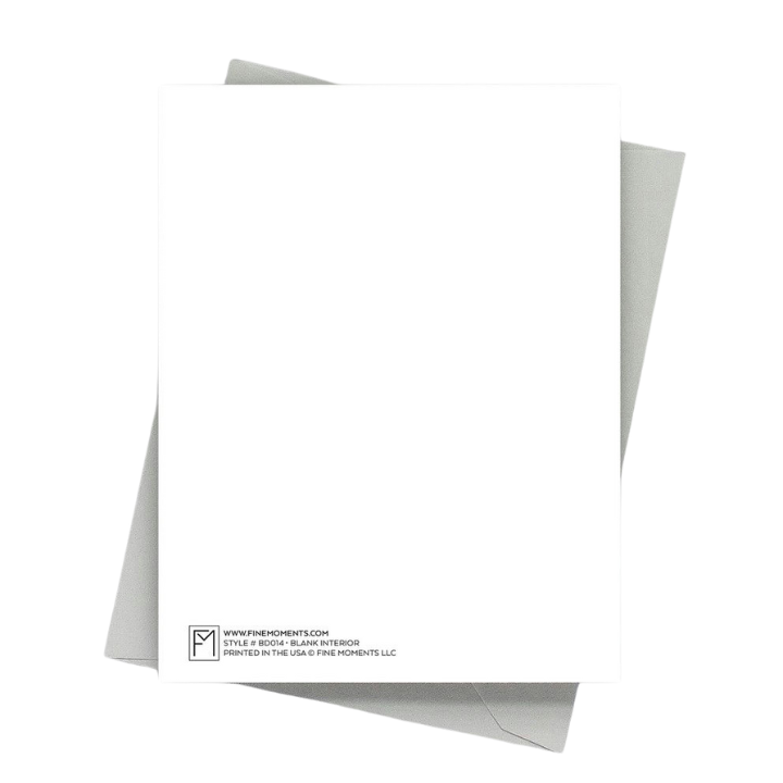 white blank greeting card with matching envelope from Parte Haus party supply store in Bethesda Maryland