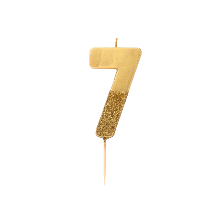 Gold Glitter Birthday Number 0-9 Candles