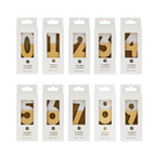 White & Gold Glitter 0-9 Number Candles Set