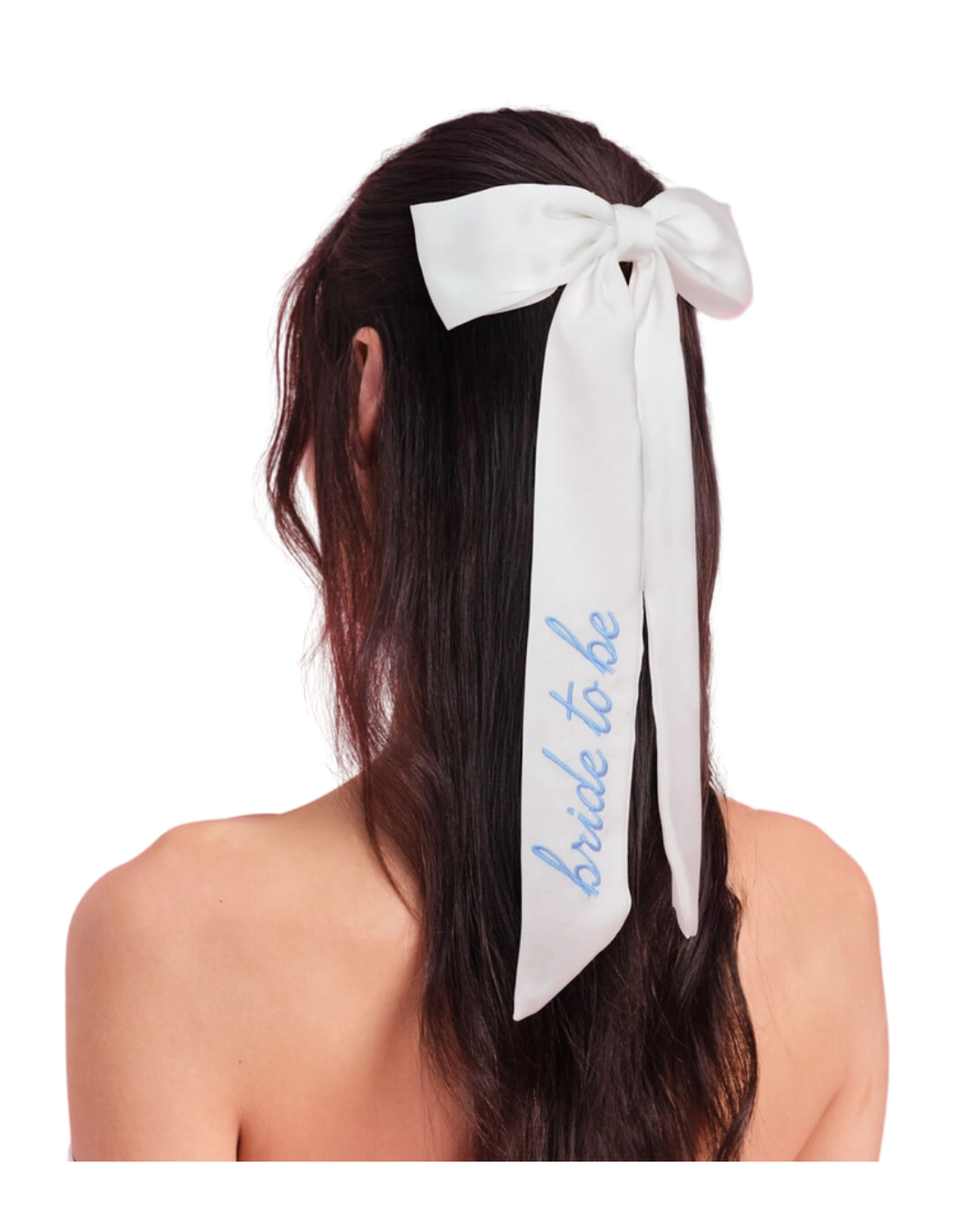 White and Blue "Bride To Be" Bridal Shower Bow