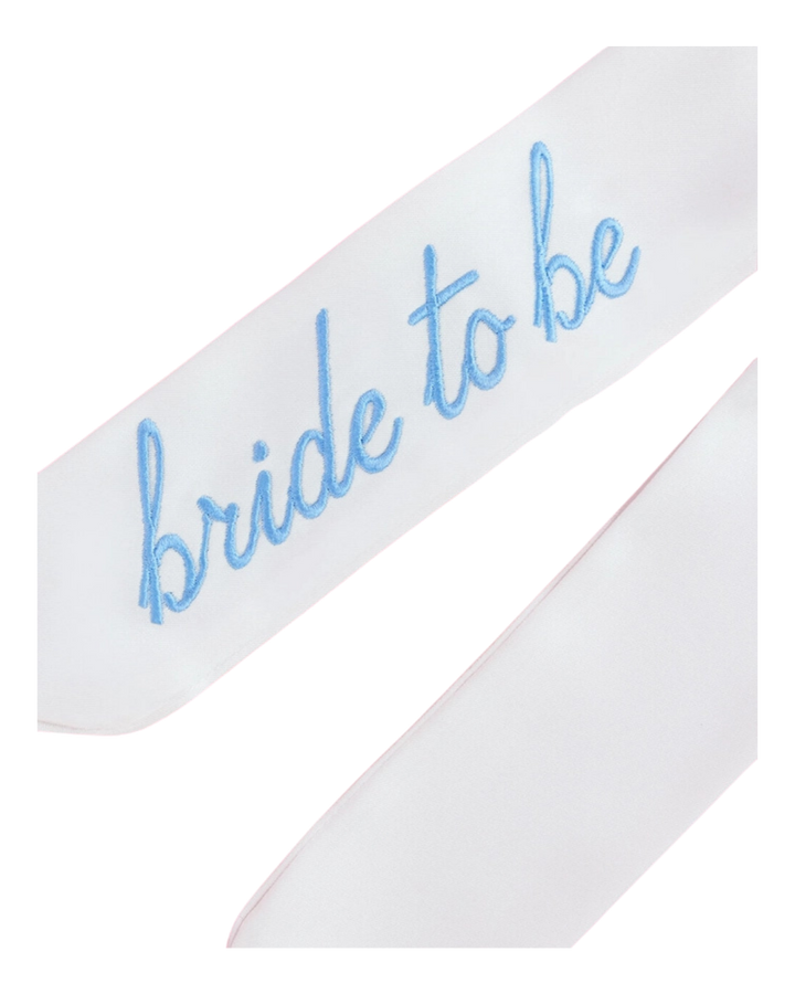 White and Blue "Bride To Be" Bridal Shower Bow