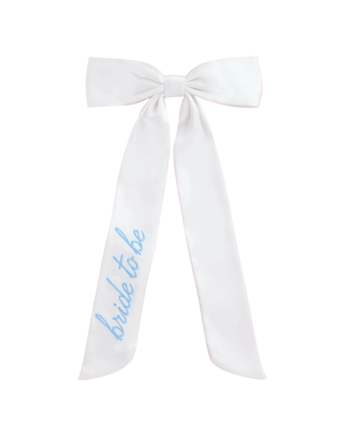 White and Blue "Bride To Be" Bridal Shower Bow