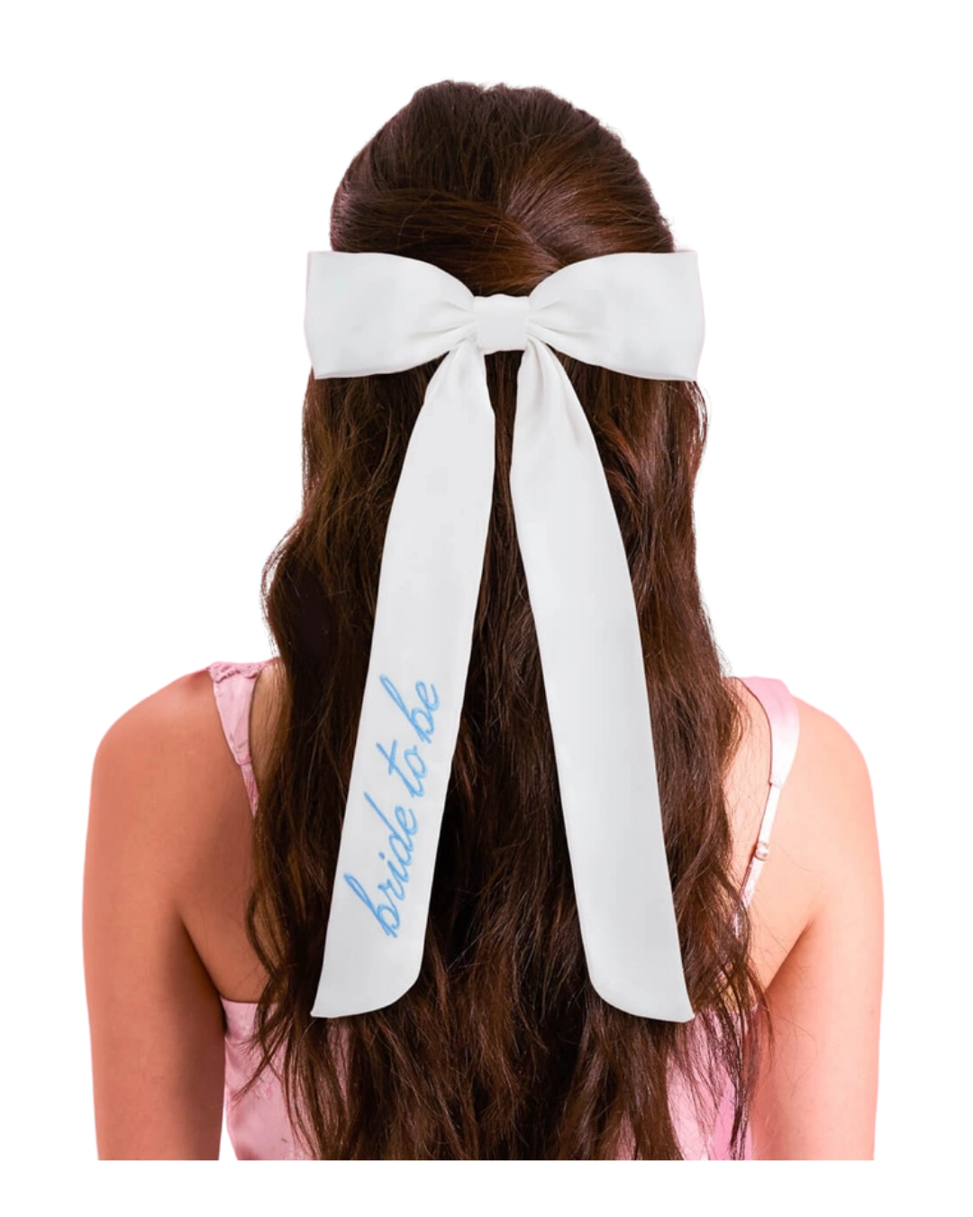 White and Blue "Bride To Be" Bridal Shower Bow