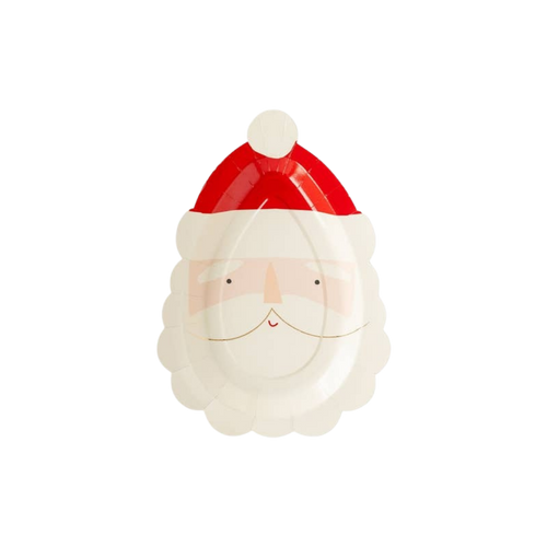 Red and white Santa Claus paper plate Christmas design from Parte Haus party supply store in Bethesda Maryland