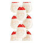 red and white Santa Claus face paper plates Christmas theme from Parte Haus party supply store in Bethesda MD