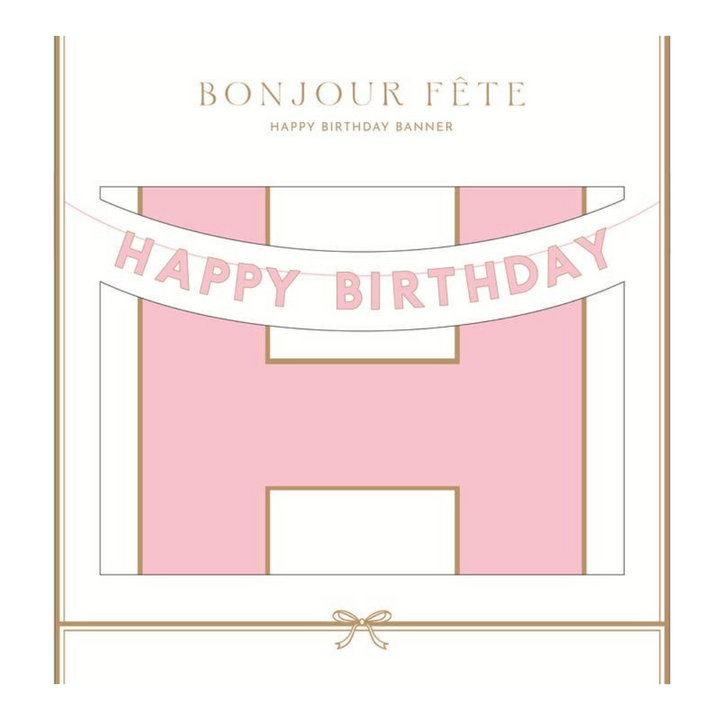 Pink Signature Happy Birthday Banner