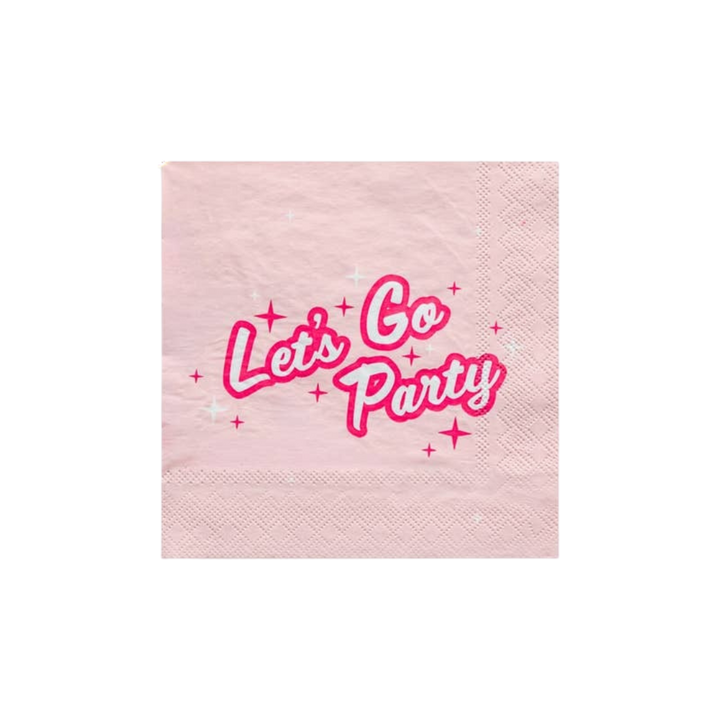 Pink Lets Go Party Large Napkins
