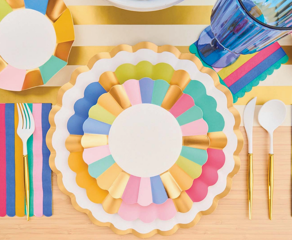 White and Gold Plastic Cutlery - 24 pcs