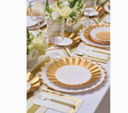 White and Gold Plastic Cutlery - 24 pcs