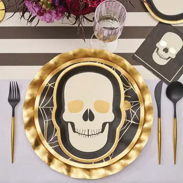 Black and Gold Plastic Cutlery - 24 pcs