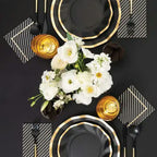 Black and Gold Plastic Cutlery - 24 pcs