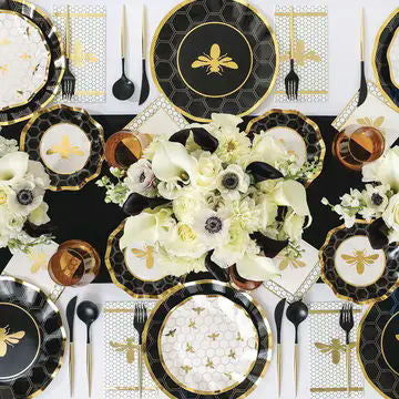 Black and Gold Plastic Cutlery - 24 pcs