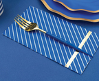 Blue and Gold Plastic Cutlery Set- 24 pcs