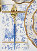 Blue and Gold Plastic Cutlery Set- 24 pcs