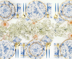 Blue and Gold Plastic Cutlery Set- 24 pcs