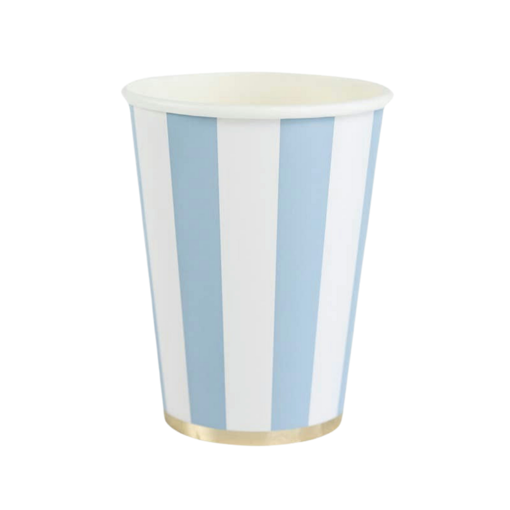 Sky Blue Cabana Stripe Cups