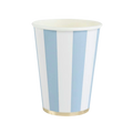 Sky Blue Cabana Stripe Cups